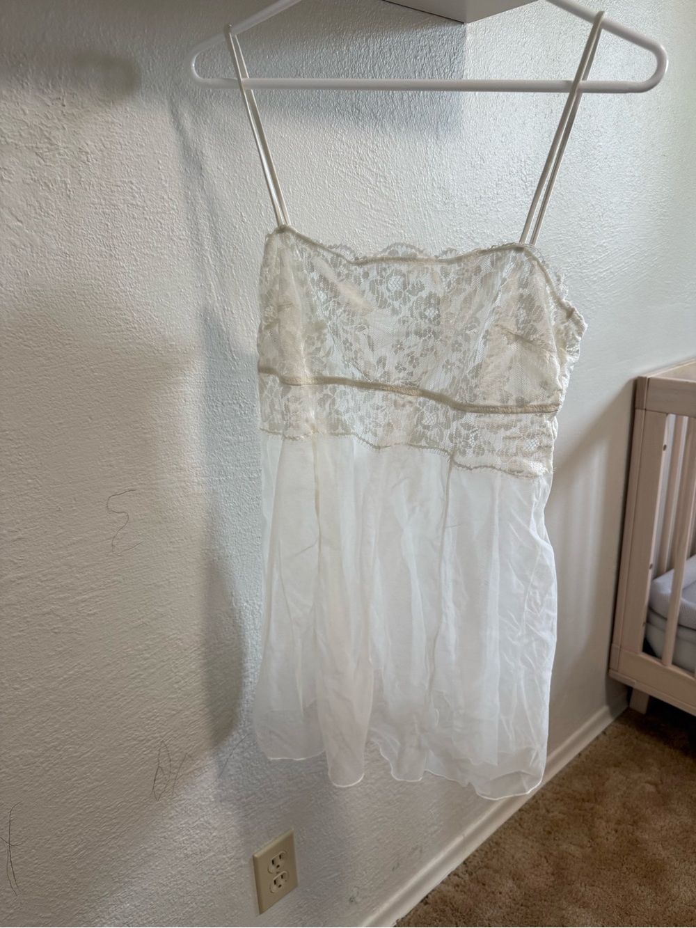 Auden Ivory Lace & Chiffon Chemise Slip